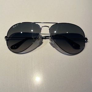 Black lens Ray Ban aviator sunglasses
